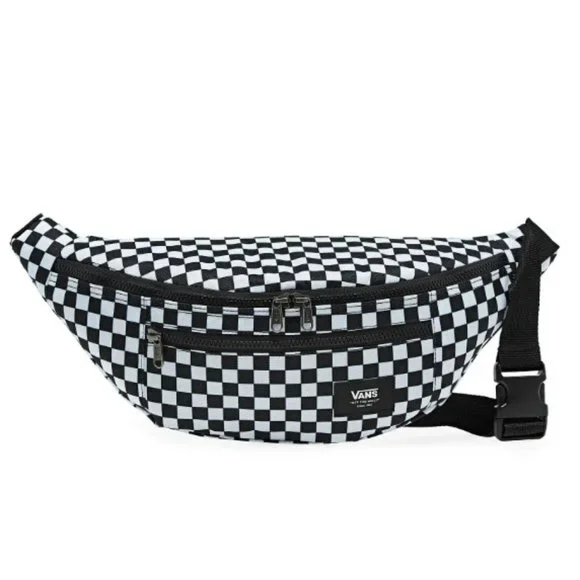 New Vans Ward Black White Checkered Crossbody Fanny Pack Bum Belt Waist Bag - Picture 5 of 17
